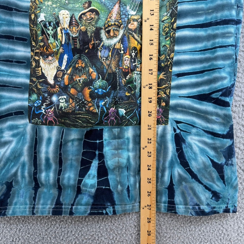 Gildan Gnomeland Security Tie‎ Dye T-Shirt Mens Medium Blue Black Gnome Graphic - Picture 14 of 15